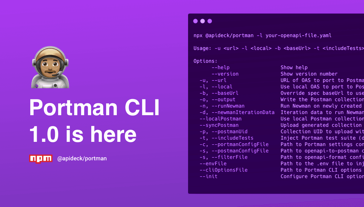 Portman CLI 1.0 - Better API testing